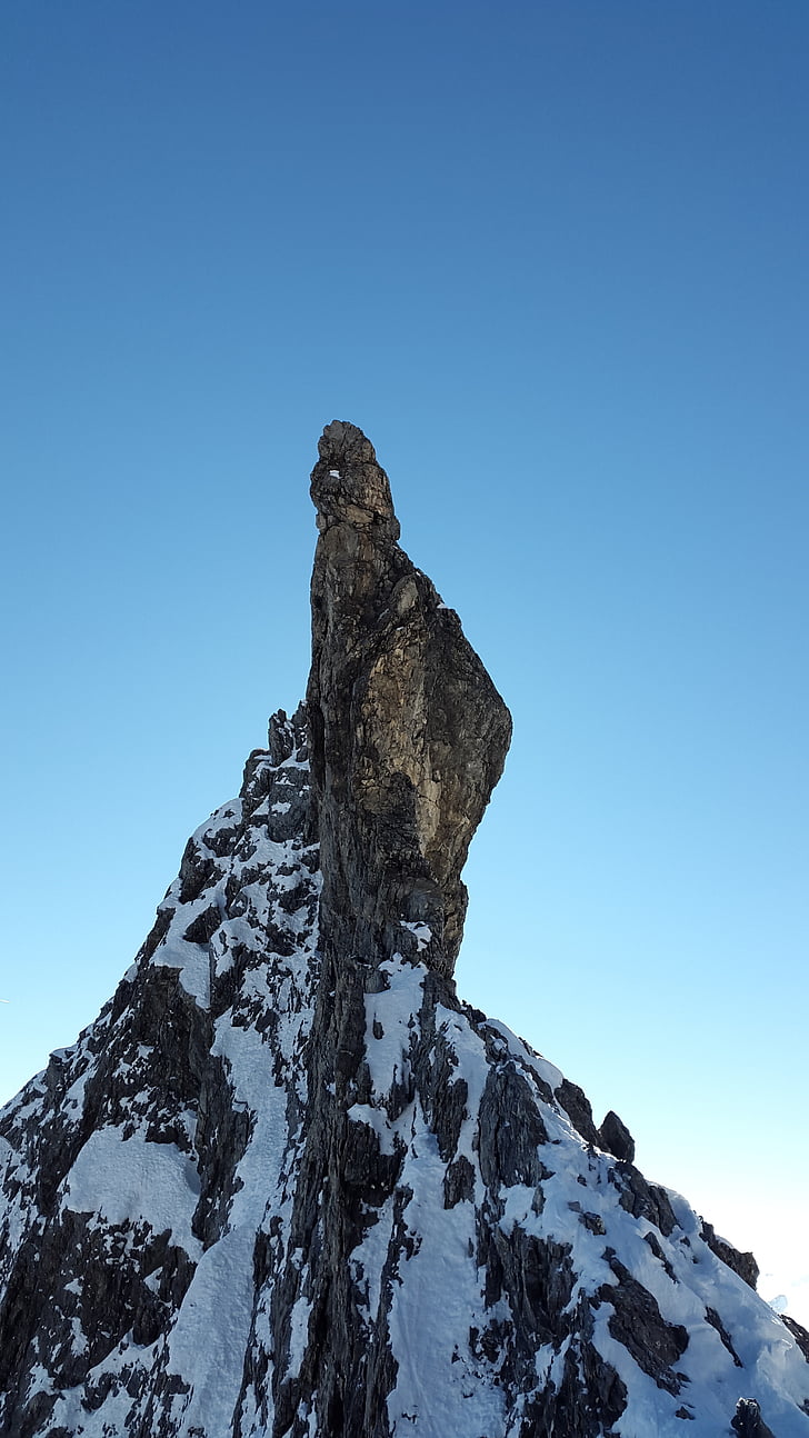 pinnacle, cliff, signal head, ortler, hintergrat, alpine, mountains