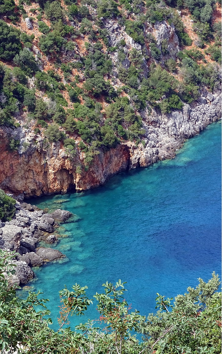 Görögország, sziget, Cephalonia, Kefalonia, kék, tenger, Bay