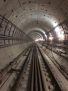 Metro, tunel, železničná, koľajnice, nosníky, konštrukcia