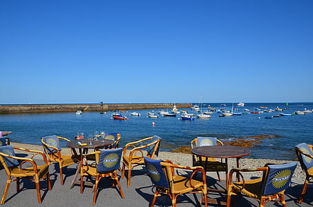 Frankrike, Cotentin, dåvarande Österrike spawn, kaffe, restaurang, Seaside, Holiday