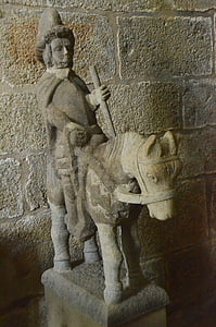 image, statue de, Pierre, cheval, Rider, Église, foi