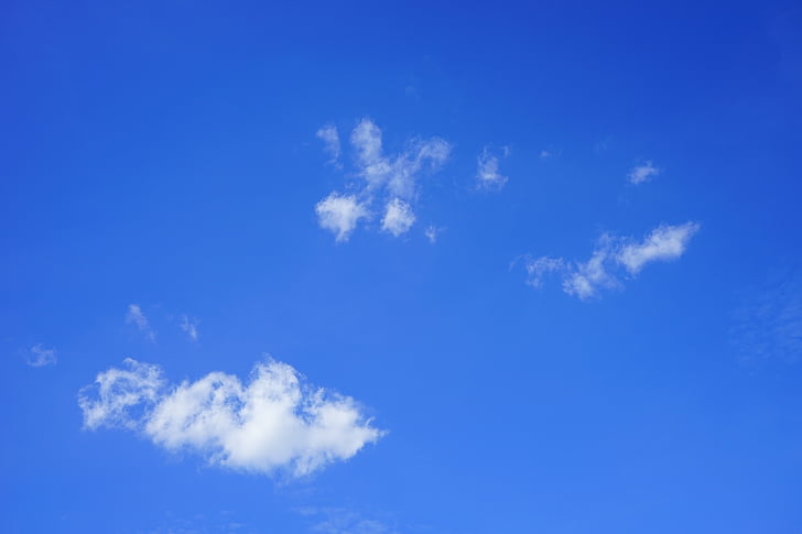 schäfchenwolke, chmury, niebo, letni dzień, niebieski, biały, chmury formularza
