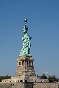 Amerika, NewYork, luft, blå, kunstværk, New york city, Frihedsgudinden
