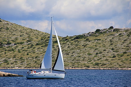 đi thuyền, con tàu, thuyền, buồm tàu, màu xanh, tôi à?, Croatia