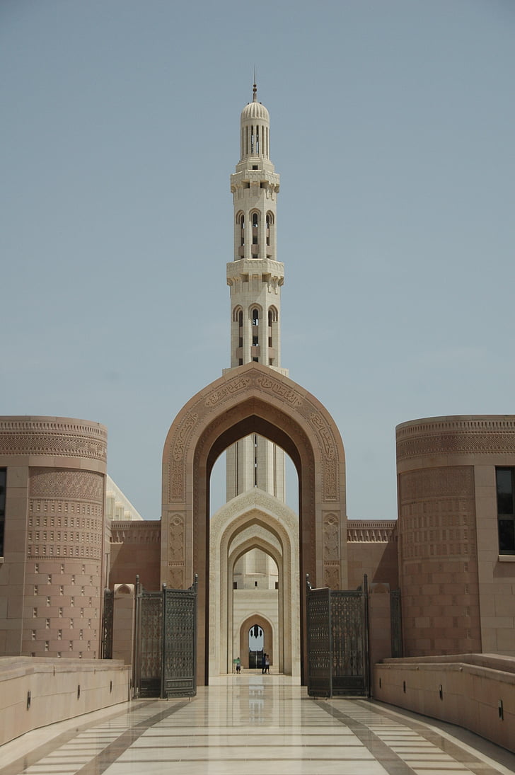 moskén, Oman, templet, islam, muslimska, Minaret