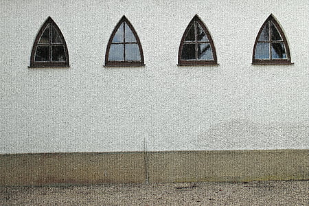 finestra, arc apuntat, antiga finestra, arquitectura
