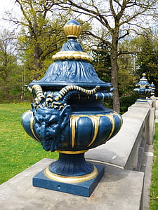 statue, skulptuur, Pienoisveistos, ornament, Pszczyna, Poola, Park