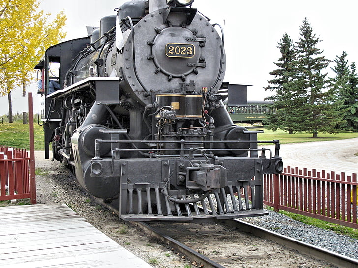 Trem, motor velho trem, património, Canadá