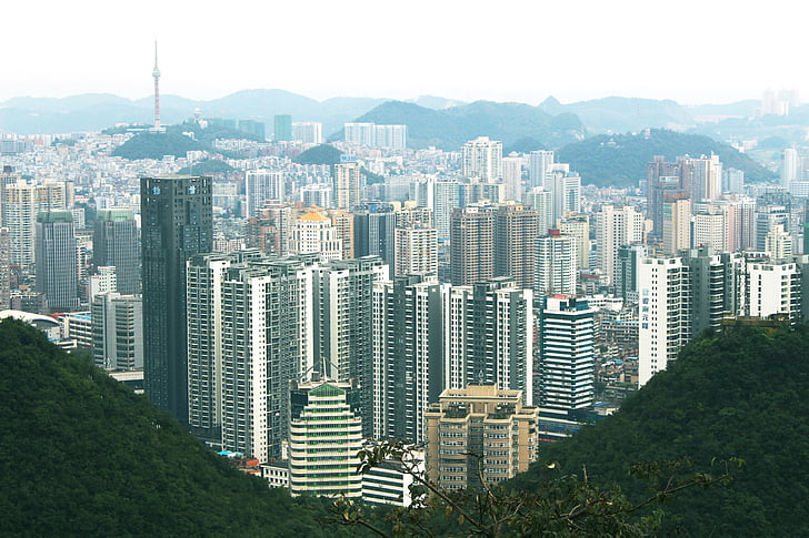Architektūra, pastatų, Miestas, miesto peizažas, kalnų, Panorama, dangoraižis