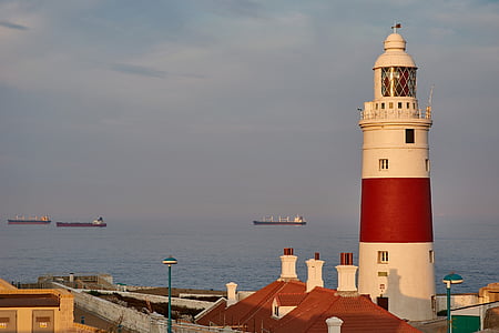 lighthouse, evening light, evening sun, sunset, sunlight, evening, sea