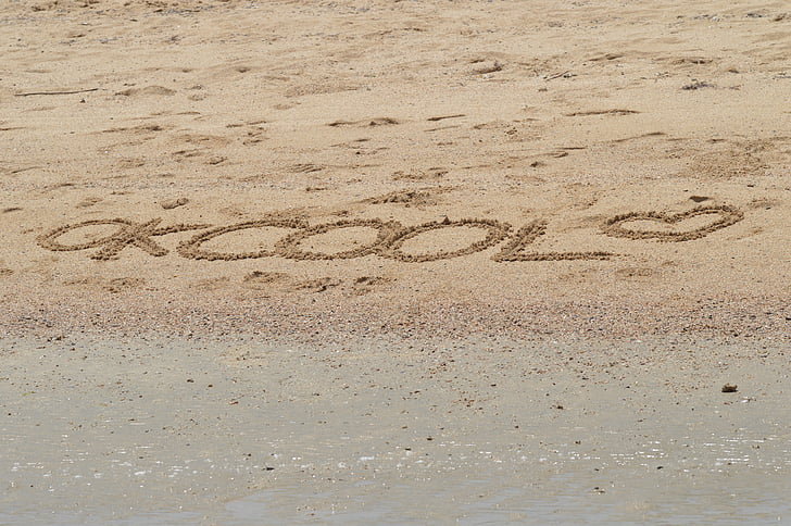 Sand, text, stranden, Holiday, semester, sommar, havet
