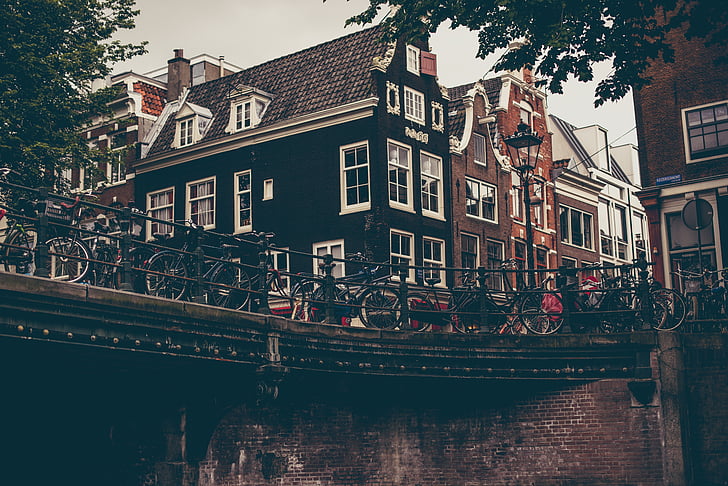 Amsterdamas, kanalas, Nyderlandai, kanalas, Olandijoje, vandens, Miestas