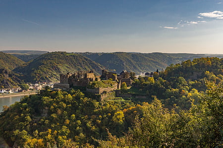 Burg rheinfels, Rheinfels, slott, Mittelrhein, historiska, floden, Tyskland