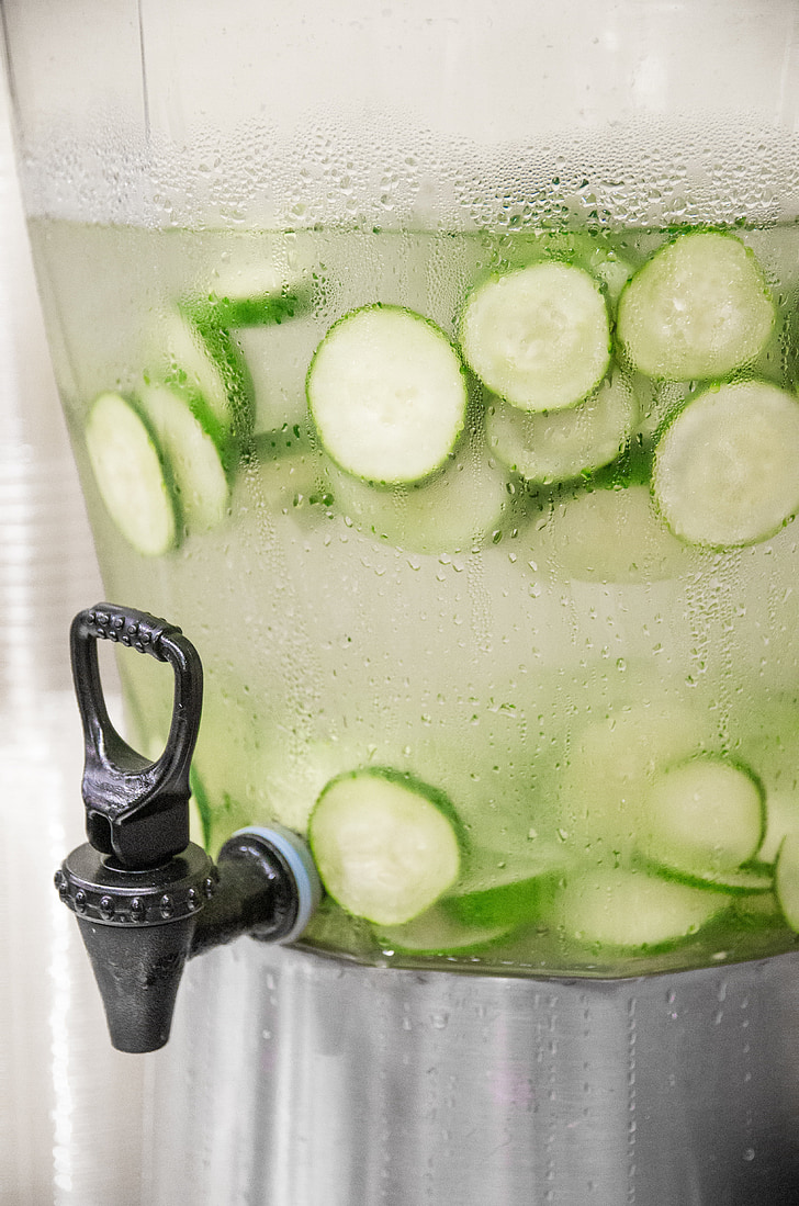 agua, pepino, verde, saludable, bebida, vidrio, fresco