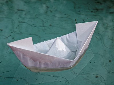 Fold, papier loď, vody, abstraktné, modrá, textúra, kvapalina