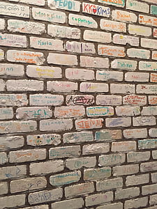 brique, mur, écriture, écrire, créativité, Message, arrière-plans