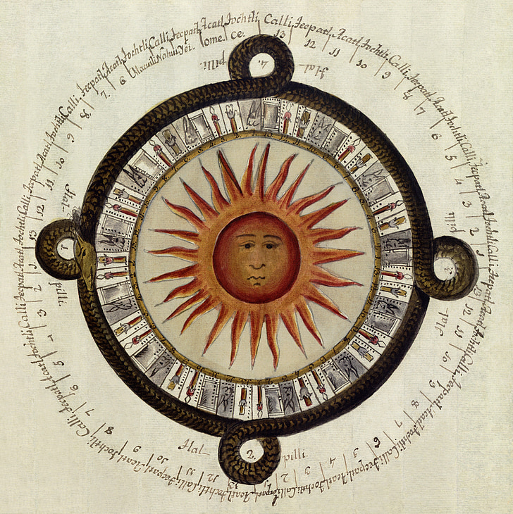azteci, calendarul mexican, ceas solar, soare, 1790, cultura mare