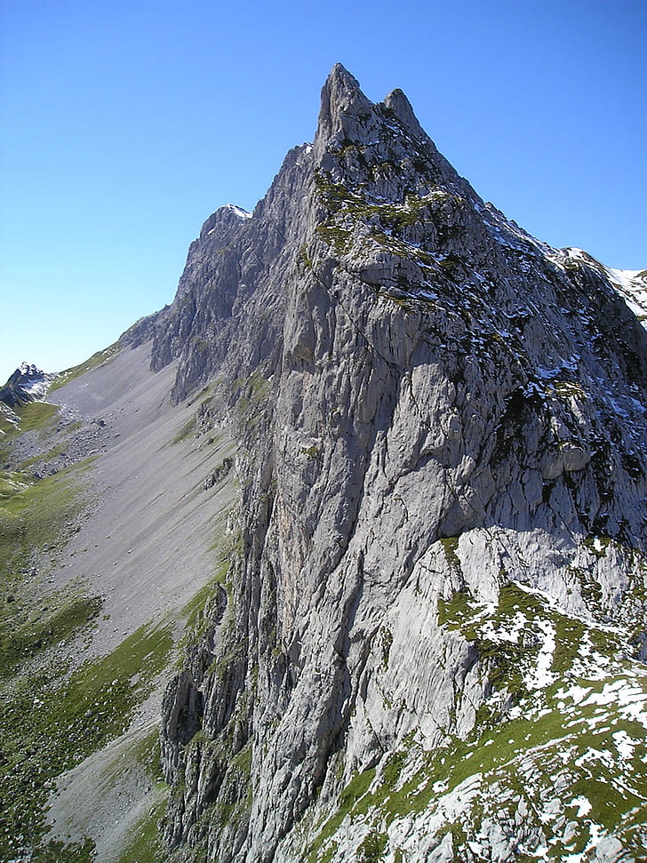 montañas, Alpine, Suiza, Rätikon, pared escarpada, subir, escalada alpina