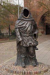 Países Baixos, Zutphen, imagem, estátua, trompetista da cidade, thonis do rolo, drogenap