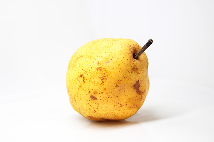fruit, pear, yellow, eat, food, white background, white