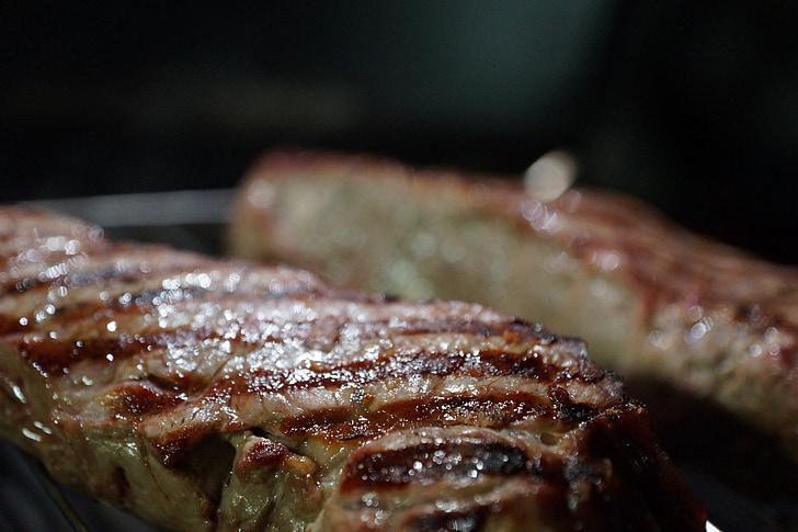 steak, jedlá z grilu, hovädzie mäso, mäso, gril, na grile, chutné
