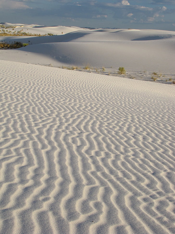 sand dunes, ripples, landscape, wilderness, scenic, nature, white sand