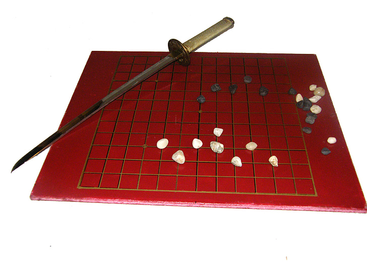 jeu de Go, jouer, Conseil d’administration, rouge, pierres, Sabre, Chinois