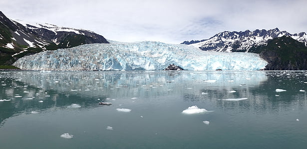 Alaska, hielo, glaciar de, nieve, azul, agua, hermosa
