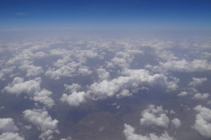 mākoņi, slīdošā, Aerial view, Indija