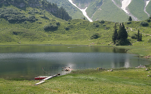 alpské, horské jezero, jezero, Rakousko, Bergsee