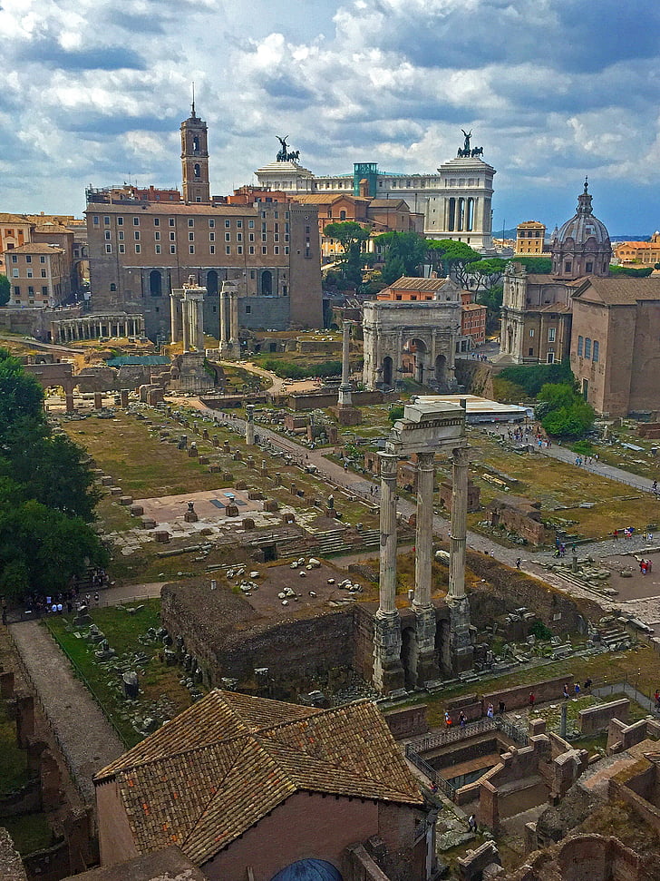 Roma, Forumul Roman, ruinele antice, Antique, arhitectura, Templul, templu roman