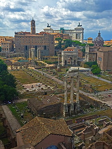Roma, Romėnų forumas, senovės griuvėsiai, antikvariniai, Architektūra, šventykla, romėnų šventykla