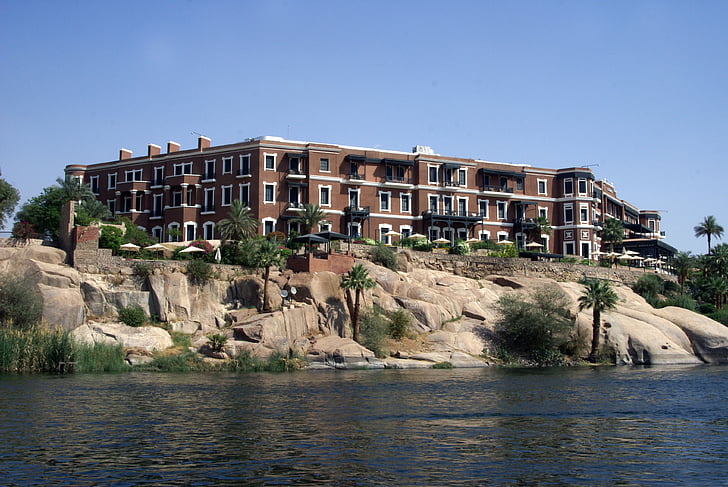 Hotel, Aswan, gamle cataract, engelsk, Christie, arkitektur