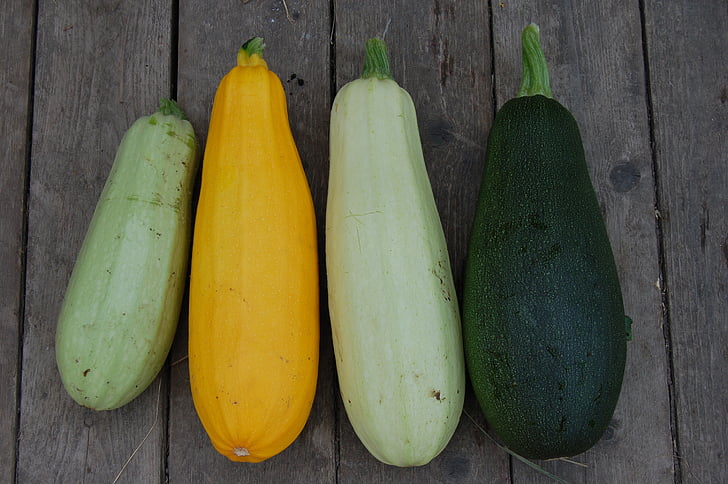 zucchini, thực vật, cận cảnh, ăn chay, từ vườn, màu vàng, màu xanh lá cây