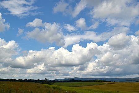 Sky, moln, fältet, moln form, humör, naturen, Cloud - sky