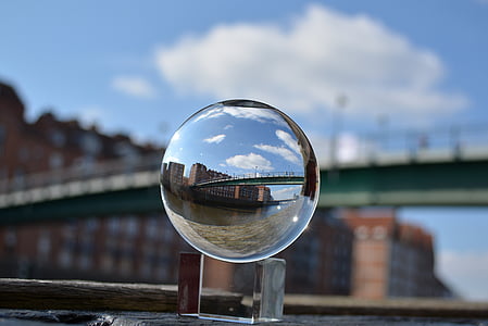 afbeelding van de wereldbol, bal, Bremen, Weser, brug