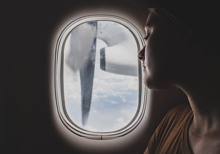 people, woman, airplane, travel, adventure, vacation, trip