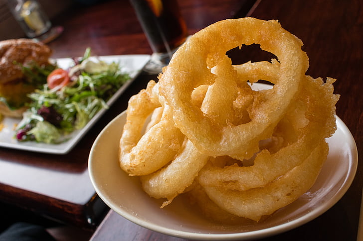 onion rings, food, fried, onion, fast, meal, snack