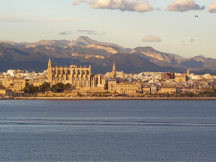 Mallorca, Palma de mallorca, Palma, székesegyház, város, templom, Spanyolország