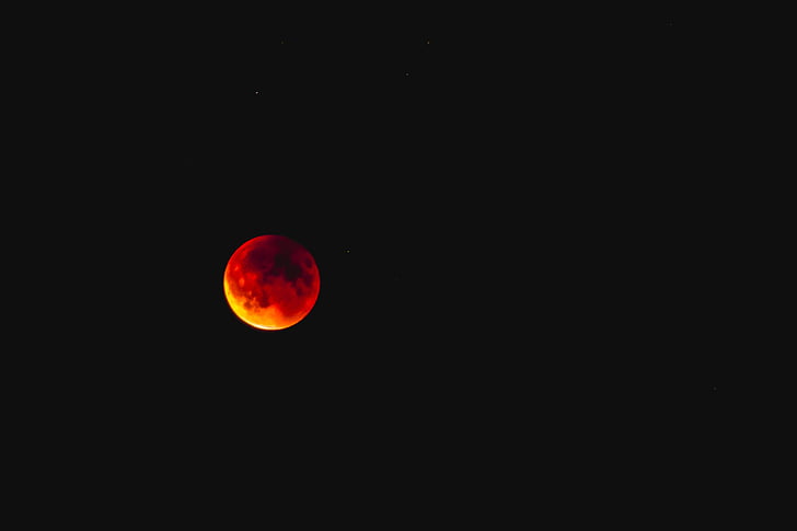 Luna, rojo, cielo, oscuro, completo, Creepy, Astronomía