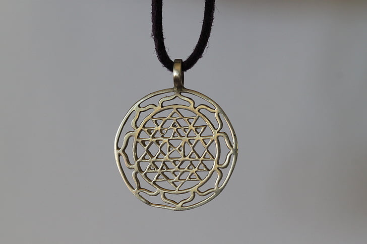 Sri yantra, amuleto da sorte, colar