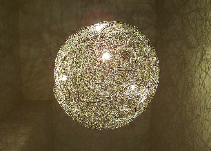 wire globe, chandelier, lighting body