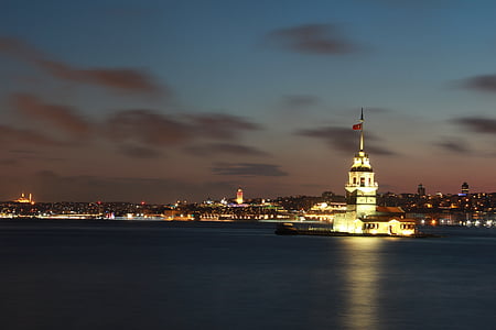 Marina, blau, cel, Pau, Turquia, Istanbul, l'amor