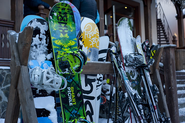 zařízení, LED, lyže, sníh, snowboard, Snowboarding, zasněžené