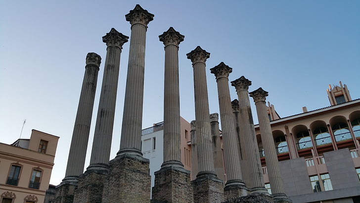 roman temple of córdoba, cordoba, roman, roman temple, columns, temple, architecture