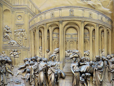 Italija, Florencija, krikštykla, St jean, portalas, bronzos, Menas