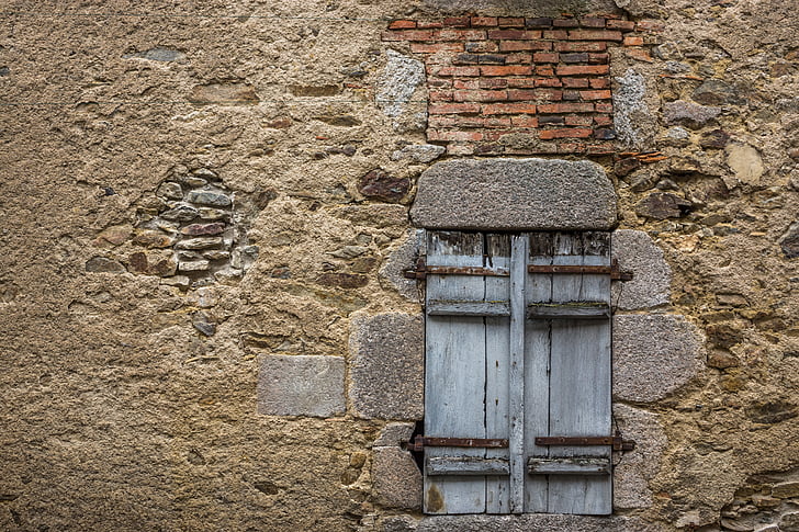 finestra, parete, pietre