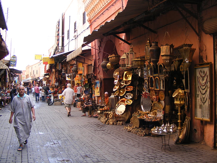 Marrakech, lámpák, Souk, Medina, Marokkói, kézműves, hagyományos