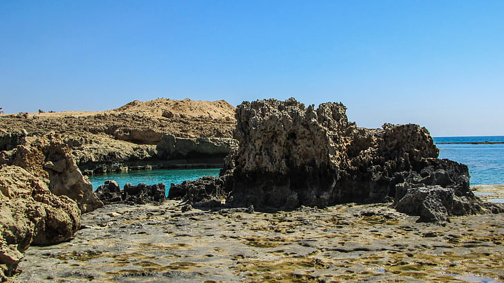 Xipre, Ayia napa, costa rocosa, Roca, Costa, Mar