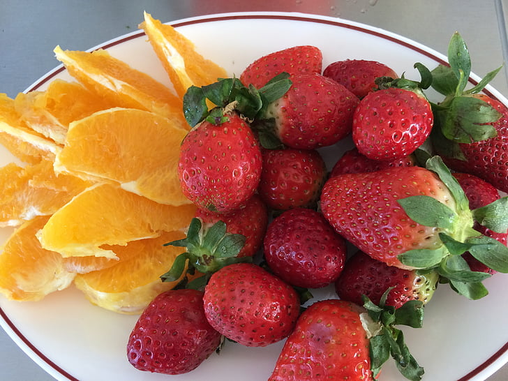 été, fraise, orange, alimentaire, fruits, Paleo, fraîcheur
